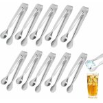 Mini pinces à glaçons en acier inoxydable - lot de 10 - pour fête / mariage / bar / cuisine Mini pinces à glaçons en acier inoxydable - lot de 10 - pour fête / mariage / bar / cuisine