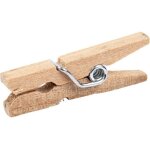 Mini - pinces � linge en bois claire avec ressort � spirale en m�tal. r�f 564511