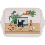 Mini plateau en m�lamine chaton en t�l�travail 20 cm
