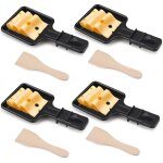 Mini po�les carr�es en silicone avec spatules bois ensemble raclette compatible grill �lectrique universel ...