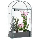 Mini serre de jardin serre balcon avec sac de plantation et housse en plastique renforc�, porte enroulable, ...