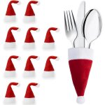 Mini skater 8pcs chapeaux de nol rouges porte - couverts chapeau de pre nol vaisselle couteau cuillre ...