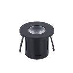 Optonica - mini spot led encastrable 1w 90� rond noir - blanc chaud 2300k - 3500k - silamp