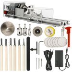 Mini tour � bois diy, fraiseuse, abrasifs, polissage, outil rotatif, prise ue