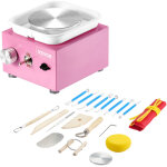 Mini tour de potier, vitesse reglable 0 - 320 tr / min, roue de poterie avec bassin amovible, 2 plateaux ...