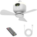 Mini ventilateur de plafond rechargeable par usb - aliment� par une batterie de 8000 mah, id�al pour ...