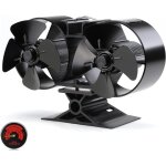 Denuotop - mini ventilateur de pole  bois 8 pales aliment par la chaleur double moteur noir