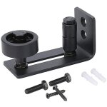 Minkurow rail de porte coulissante robuste pour portes de grange, but�e en acier au carbone noir 8 en ...