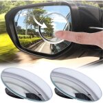 Miroir d'angle mort de voiture, 2 pi�ces, rond sans cadre haute d�finition, miroir d'angle mort r�glable ...