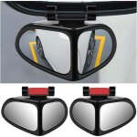 Miroirs angle mort voiture 2pcs noir - 360� rotation r�glable grand angle hd - r�troviseur auxiliaire ...