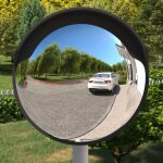 Miroir de circulation - miroir de s�curit� convexe ext�rieur noir � 60 cm polycarbonate 540620
