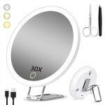 Miroir grossissant avec lumière 30x, 15cm 3 modes de couleur dimming miroir de maquillage lumineux 30x, ... Miroir grossissant avec lumière 30x, 15cm 3 modes de couleur dimming miroir de maquillage lumineux 30x, ...