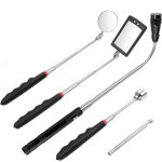 Miroir d'inspection, outil de ramassage t�lescopique magn�tique 5 pi�ces, kit d'outils extensible avec ...