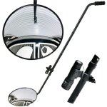 Miroir d'inspection sous v�hicule, miroir convexe de 30, 5 cm avec roues et lumi�re led pour contr�le ...