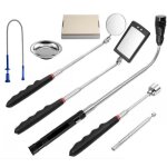 Miroir d'inspection de voiture miroir d'inspection tlescopique rond slecteur de tige d'aspiration flexible ...