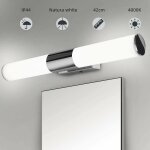 Miroir de salle de bain applique murale salle de bain plafonnier chrome lampe de maquillage installation ...