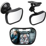 Miroir voiture b�b� 360� - accessoire enfant, retroviseur interieur, essentiel naissance - noir