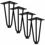 [mise  niveau] lot de 4 pieds de table barrette, pieds en mtal de 20 cm, trois barres de fer, plus ...