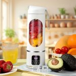 Mixeur multifonction portable 450ml - m�langeur de boissons usb r�chargeable - moteur puissant pour smoothies ...