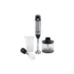 Mixeur plongeant - 600 w - variateur vitesses - pied métal - bol hachoir - fouet - inox - muse Mixeur plongeant - 600 w - variateur vitesses - pied métal - bol hachoir - fouet - inox - muse