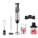 Mixeur plongeant sans fil 100 w + accessoires 5 en 1 - noir - 2000 mah, 2 vitesses