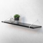 Lot de 2 �querres d'�tag�re 220 mm, en acier, blanc, style industriel, console murale decorative, forme ...