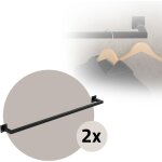 Ml - design - 2x tringle � v�tements rectangulaire, p12xl110 cm, noir, acier inoxydable, tringle de penderie ...