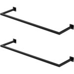 Ml - design - 2x tringle � v�tements rectangulaire, p30 x l110 cm, noir, acier inoxydable, tringle de ...