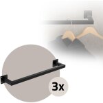 Ml - design - 3x tringle  vtements d'angle, p12xl60 cm, noir, acier inoxydable, tringle de penderie ...