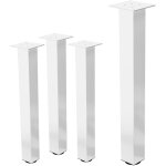Ml - design lot de 4 pieds de table l - design 72 cm, blanc brillant, en acier laqu� epoxy, carr�, profil ...