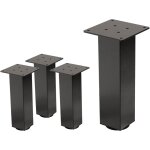 Ml - design - lot de 4 pieds de table i - design 30 cm, gris fonc�, aspect industriel, en acier laqu�, ...