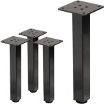 Ml - design - lot de 4 pieds de table i - design 30 cm, gris fonc�, industriel, en acier laqu�, carr�, ...