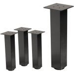 Ml - design - lot de 4 pieds de table i - design 42 cm, gris fonc�, industriel, en acier laqu�, carr�, ...