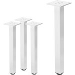 Ml - design - lot de 4 pieds de table i - design 42cm, blanc brillant, industriel, acier laqu�, carr�, ...