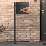 Ecd germany bo�te aux lettres moderne sur pied avec compartiment � journaux, anthracite / triangle aspect ...