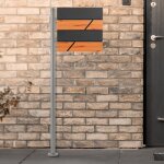 Ecd germany bo�te aux lettres sur pied argent avec compartiment � journaux, anthracite / aspect bois, ...