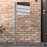 Ecd germany boîte aux lettres sur pied argent avec compartiment à journaux, anthracite / blanc - aspect ... Ecd germany boîte aux lettres sur pied argent avec compartiment à journaux, anthracite / blanc - aspect ...