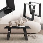 Ml - design jeu 2x pieds de table 80grad inclinaison, 40x43 cm, aspect vintage industriel, profil 8x2 ...