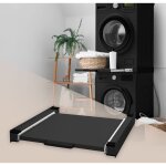 Ml - design - kit de superposition universel avec plateau coulissant, acier, 60x60 cm, noir, cadre de ...