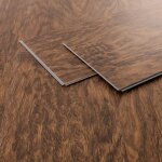 Ml - design rev�tement de sol clipsable en vinyle 122cm x 18cm x 4, 2mm 7, 7m� / 35 planches marron aspect ...