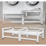 Ml - design support double pour machine à laver avec 2 Étagères coulissantes, blanc, en acier, jusqu'à ... Ml - design support double pour machine à laver avec 2 Étagères coulissantes, blanc, en acier, jusqu'à ...