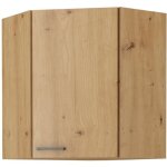 Modena - meuble haut d'angle - 89 / 89 x 31 x 71, 5 cm - ch�ne artisan / noir mat