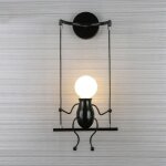 Moderne lampe murale applique cr�atif simplicit� design petite personne cr�atif e27 luminaire noir pour ...