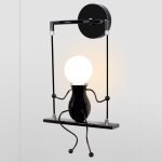 Moderne lampe murale applique cr�atif simplicit� design petite personne cr�atif e27 luminaire noir pour ...