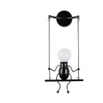 Moderne lampe murale applique cratif simplicit design petite personne cratif e27 luminaire noir pour ...