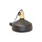 Lustre led en m�tal v - tac avec douille e27 (max. 60 w) en noir mat et base en bois