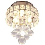 Moderne plafonnier en cristal led chrome m�tal, luxe lustre avec design �l�gant lampe de plafond �clairage ...
