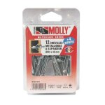 Cheville 4x46mm + vis m4 c / 16 coque - molly
