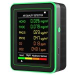 Moniteur de qualit� de l'air 6 en 1, d�tecteur multifonctionnel pour pm2, 5, pm10, co, co2, hcho et tvoc ...