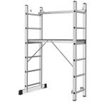 Monmobilierdesign - high echelle 2 plans en aluminium modulable echafaudage escabeau plateforme de travail ...